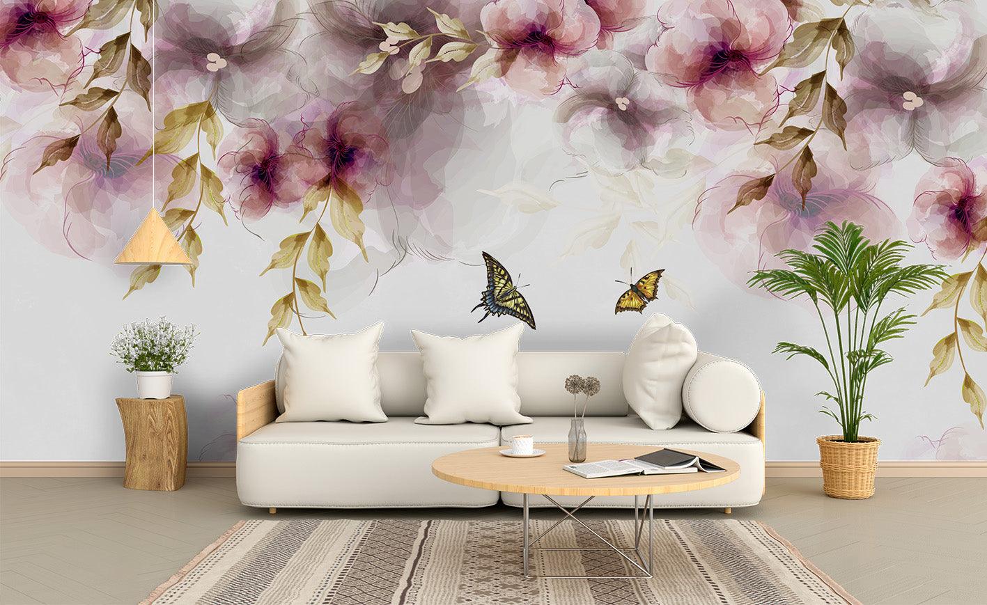 3D Watercolor Pink Floral Wall Mural Wallpaper 39- Jess Art Decoration