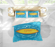 3D Blue Boat Summer Seagull Quilt Cover Set Bedding Set Pillowcases 145- Jess Art Decoration