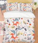 3D Cartoon Fox Leaf Quilt Cover Set Bedding Set Pillowcases 135- Jess Art Decoration