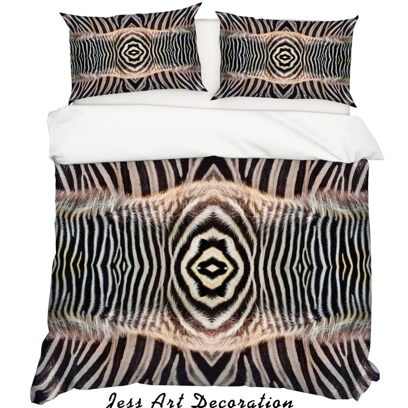 3D Zebra Fur Quilt Cover Set Bedding Set Pillowcases SF28- Jess Art Decoration
