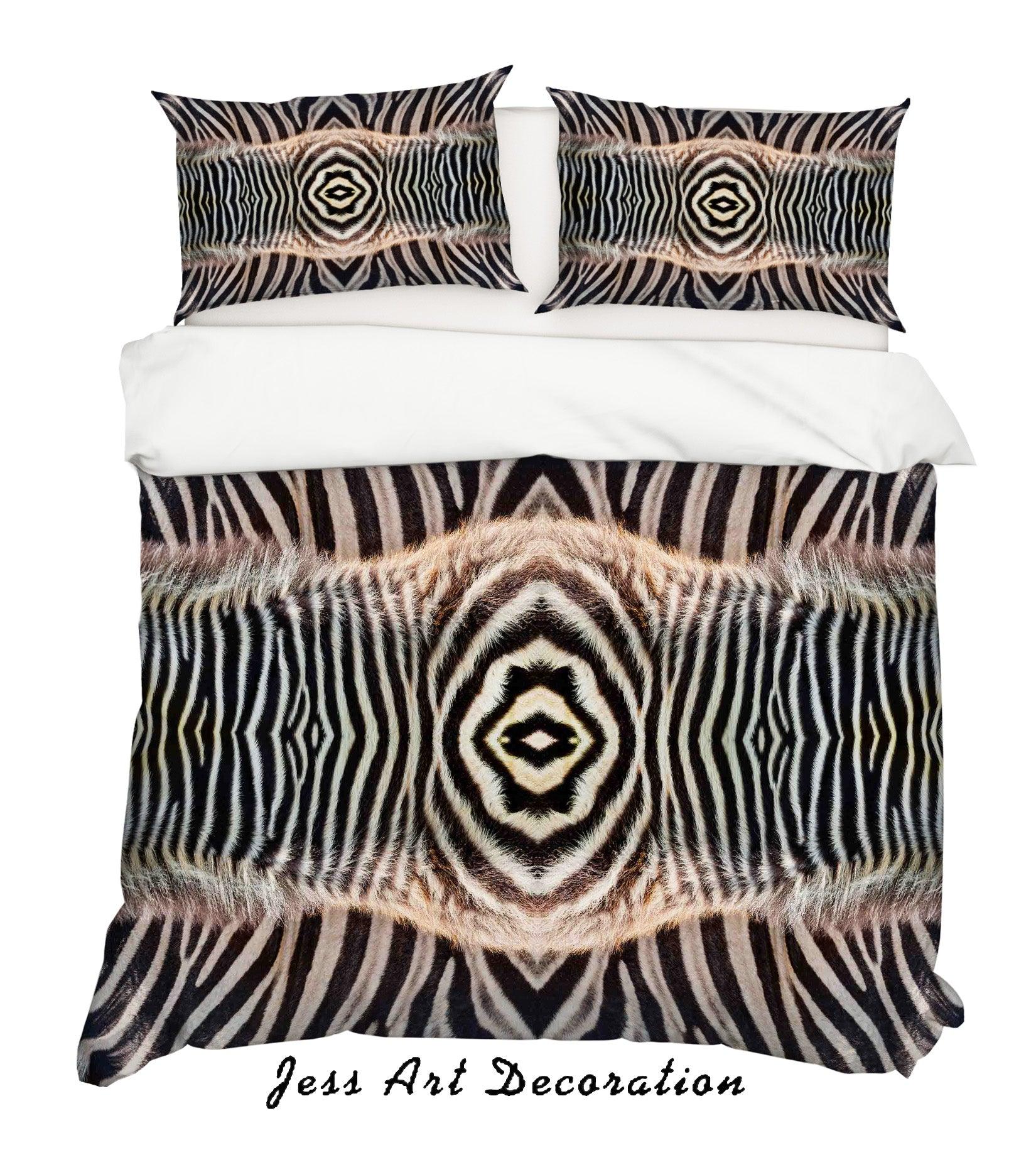 3D Zebra Fur Quilt Cover Set Bedding Set Pillowcases SF28- Jess Art Decoration