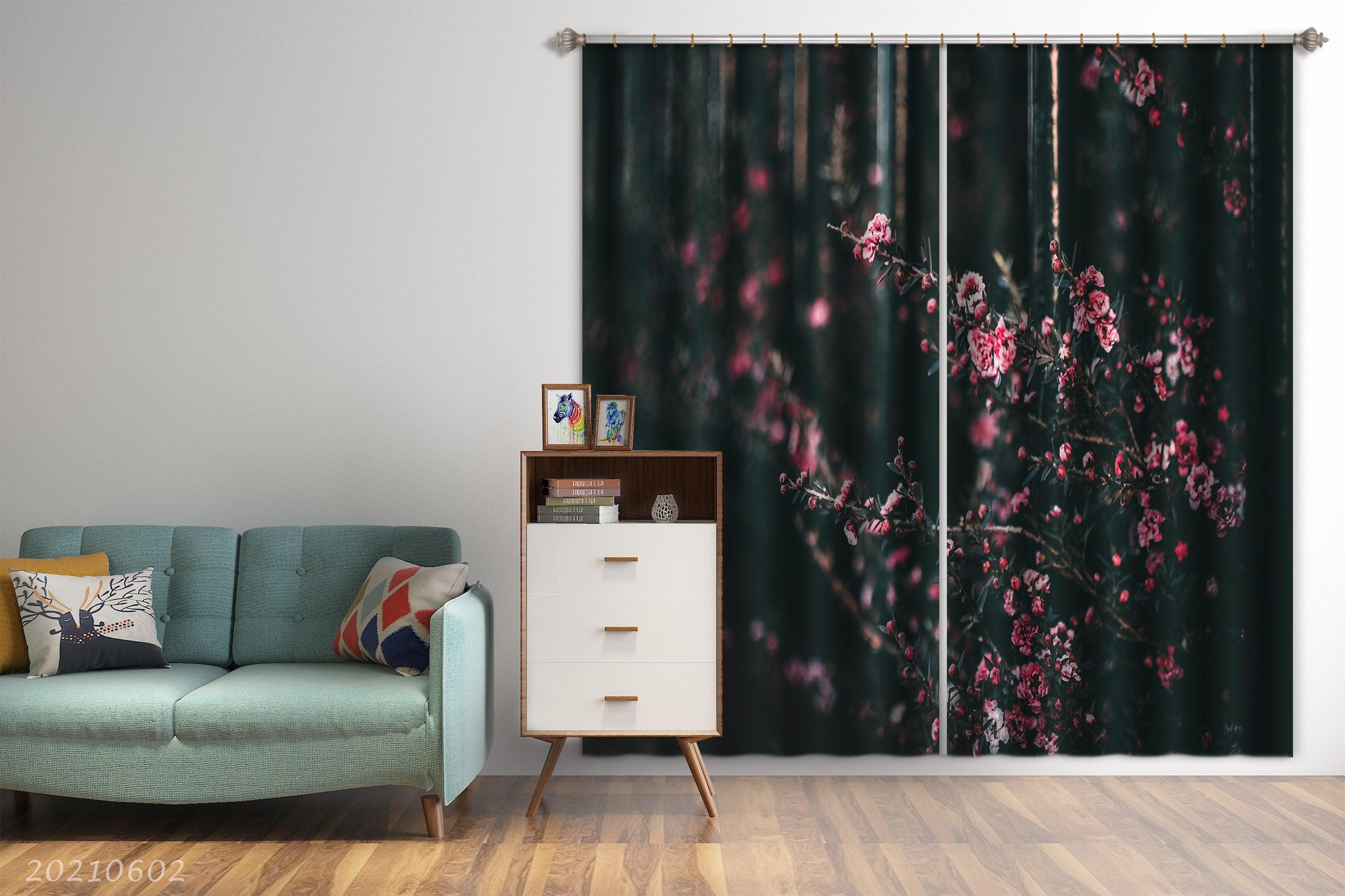 3D Vintage Plum Branch Pattern Curtains and Drapes GD 610- Jess Art Decoration