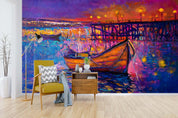 3D Oil Painting Ocean Boat Light Wall Mural Wallpaper  sww 34- Jess Art Decoration