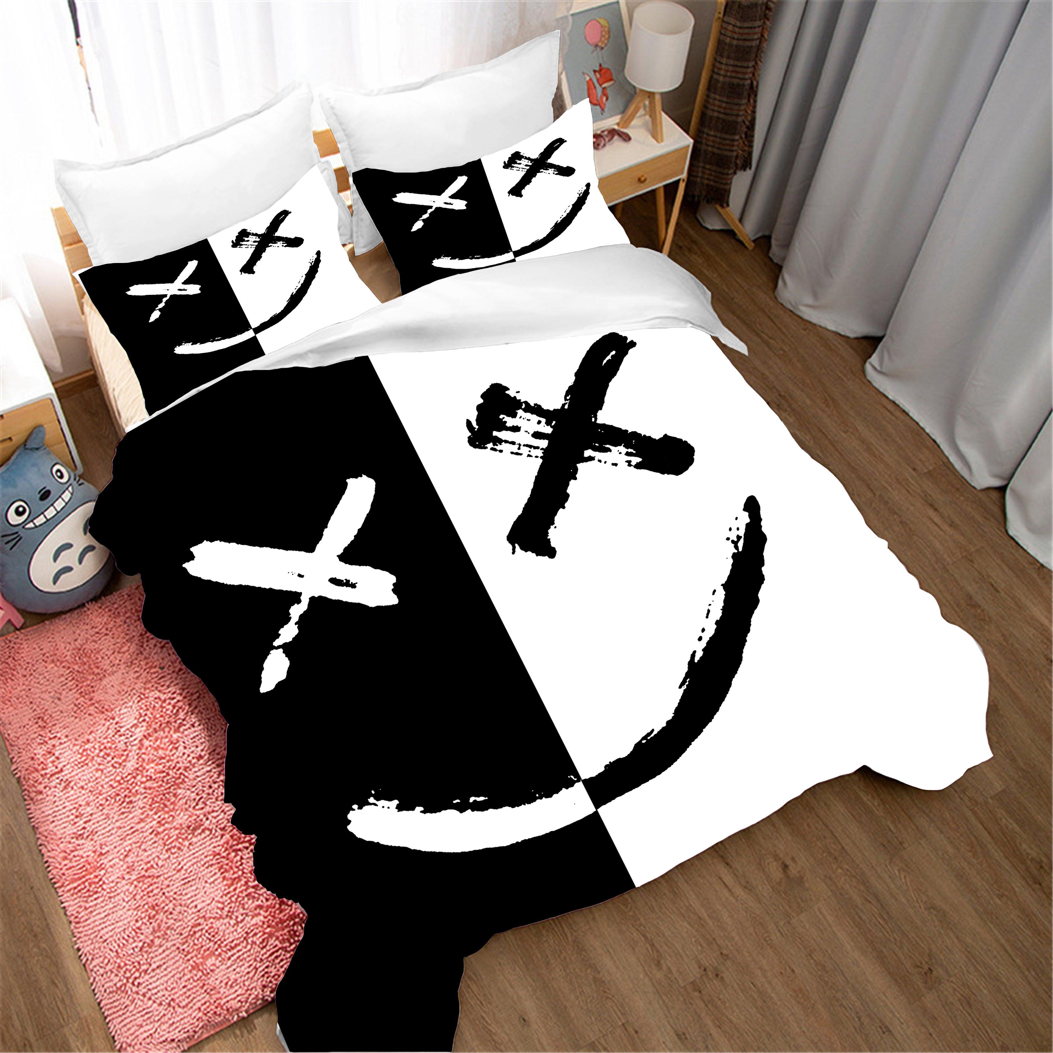 3D Black White Smile Quilt Cover Set Bedding Set Pillowcases 10- Jess Art Decoration