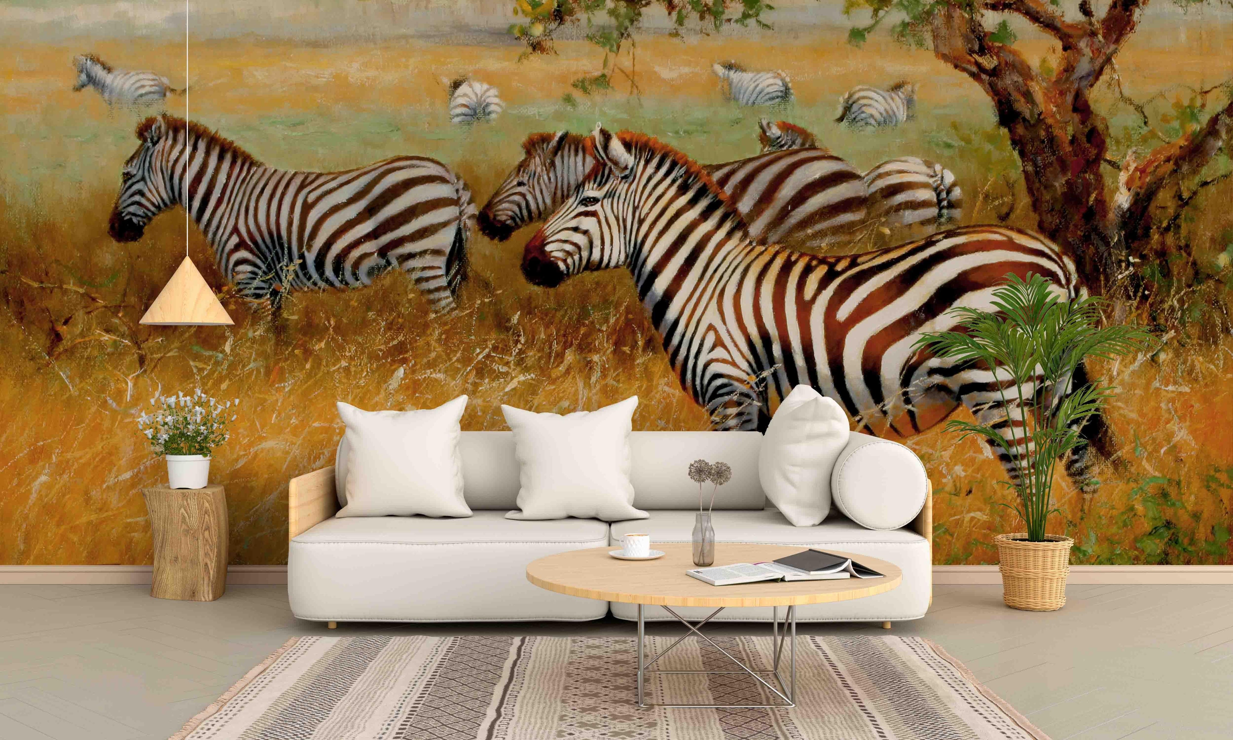 3D African Steppe Zebra Wall Mural Wallpaper 32- Jess Art Decoration
