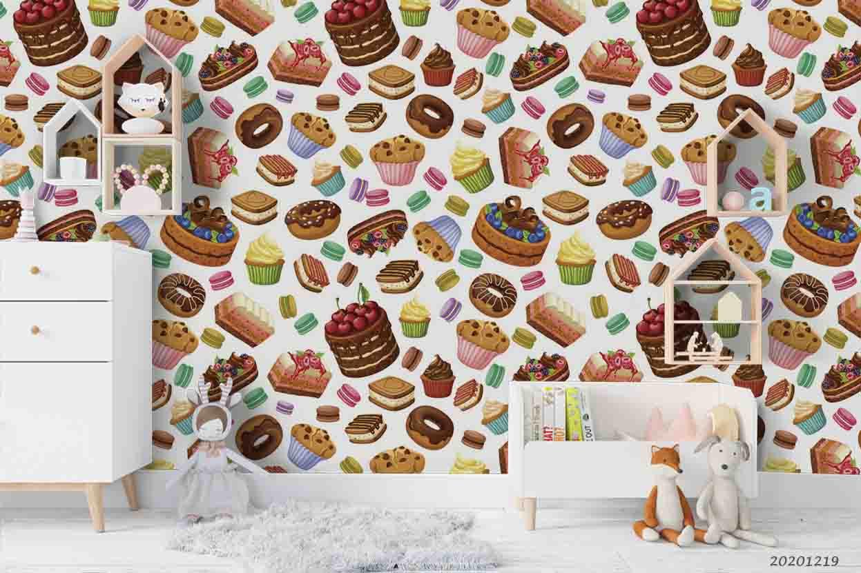 3D Cake Ice Cream Dessert Wall Mural Wallpaper LQH 17- Jess Art Decoration