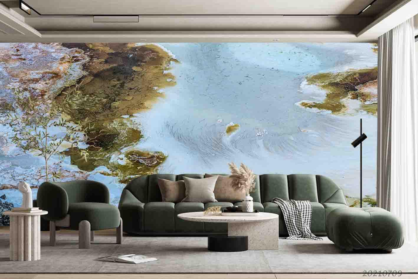 3D Satellite Map Oceans Land Wall Mural Wallpaper SWW3987- Jess Art Decoration
