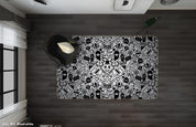 3D Skull Bomb Background Graffiti Non-Slip Rug Mat A097 LQH- Jess Art Decoration