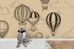 3D Hot Air Balloon Clouds Wall Mural Wallpaper SF126- Jess Art Decoration