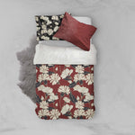 3D Leaves Red Quilt Cover Set Bedding Set Pillowcases 51- Jess Art Decoration