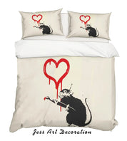 3D Banksy Love Rat Quilt Cover Set Bedding Set Duvet Cover Pillowcases  ZY D40- Jess Art Decoration