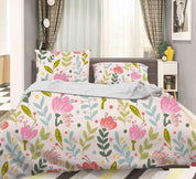 3D Pink Flowers Quilt Cover Set Bedding Set Pillowcases 160- Jess Art Decoration