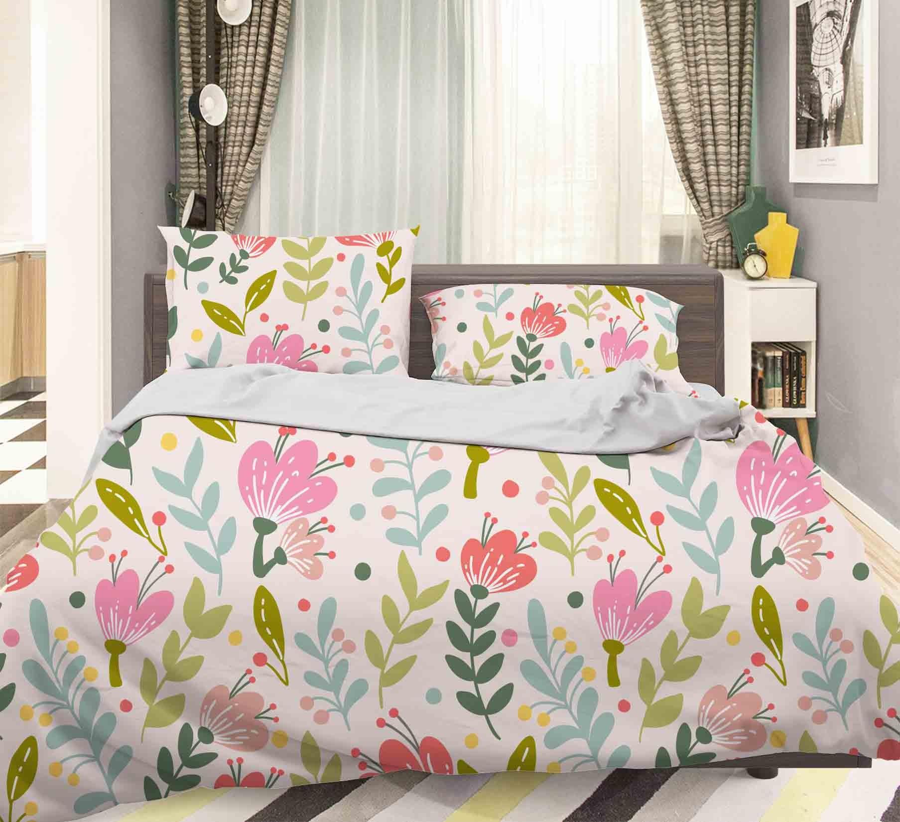 3D Pink Flowers Quilt Cover Set Bedding Set Pillowcases 160- Jess Art Decoration
