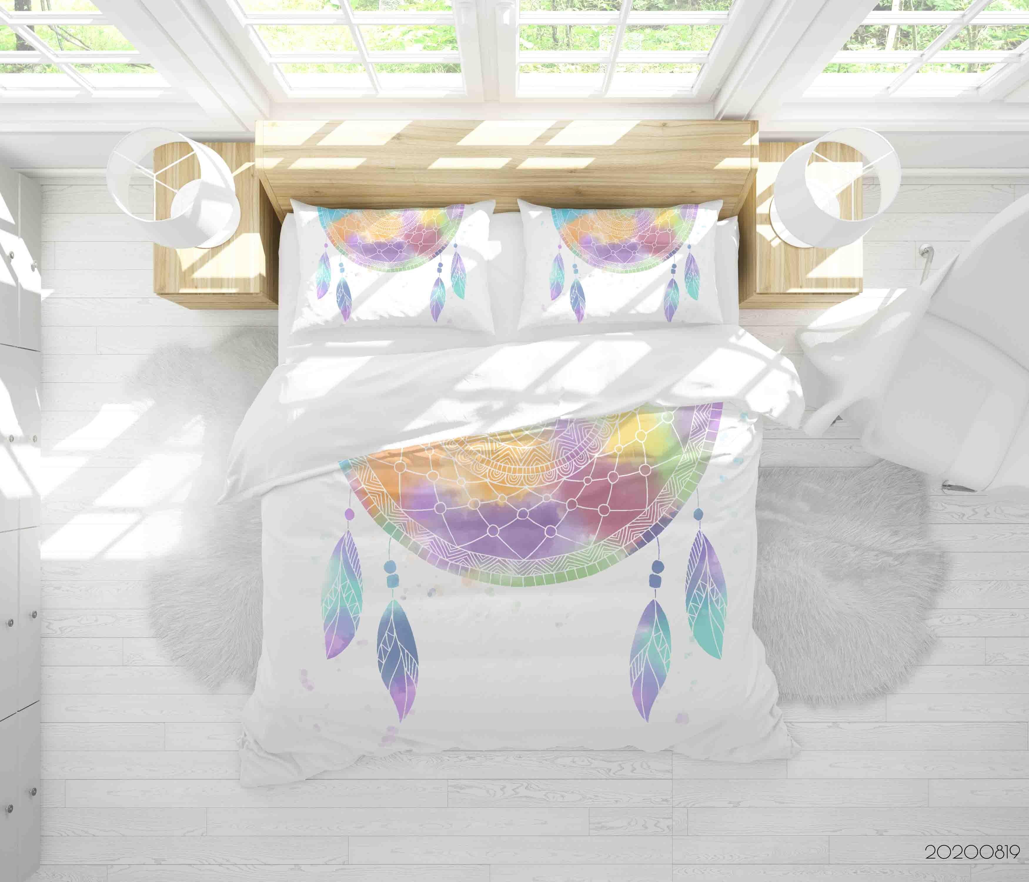 3D Hand Drawn Colorful Dreamcatcher Quilt Cover Set Bedding Set Duvet Cover Pillowcases LXL- Jess Art Decoration