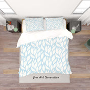 3D Blue Leaves Shape Quilt Cover Set Bedding Set Duvet Cover Pillowcases SF40- Jess Art Decoration
