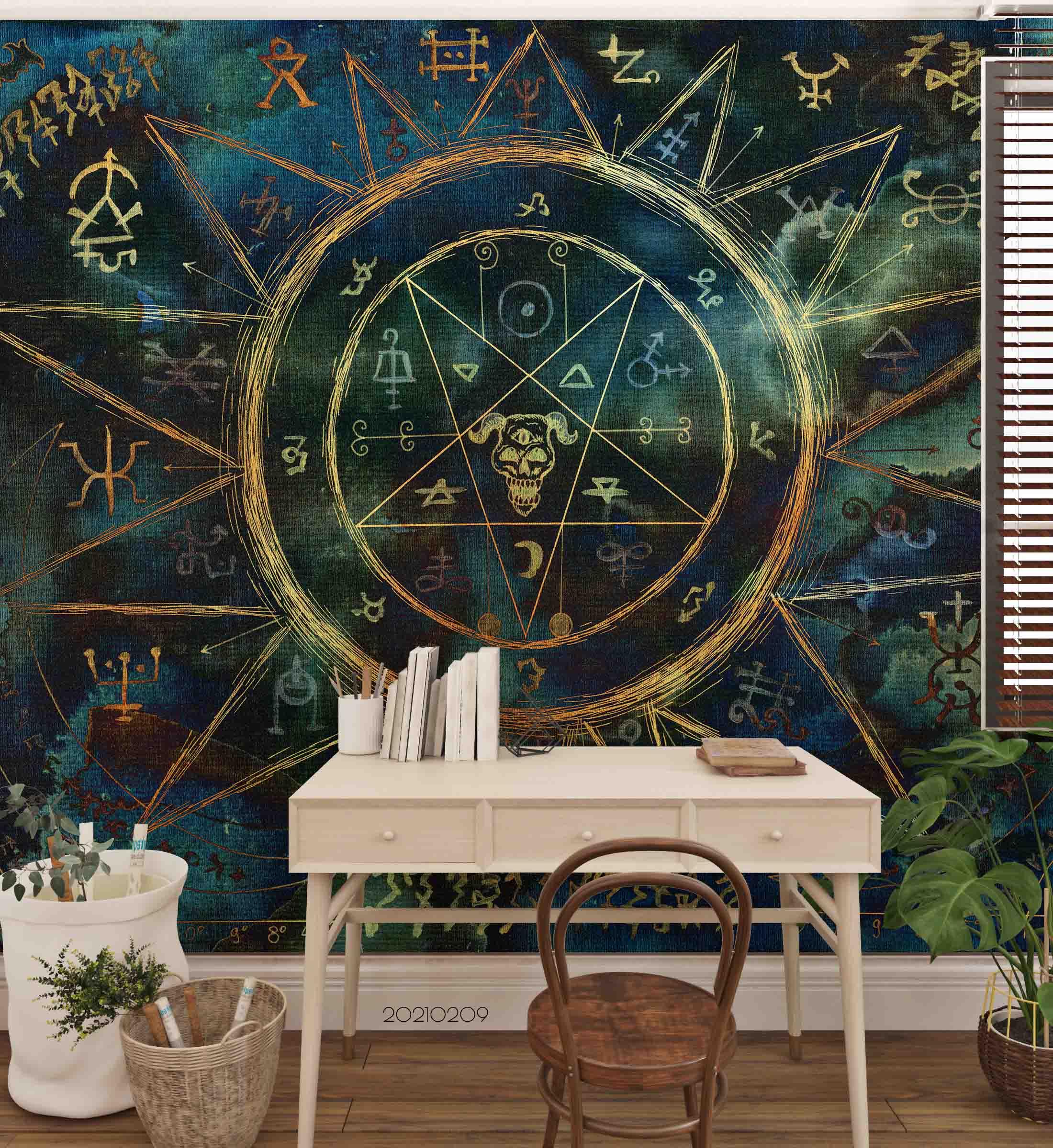 3D Space Constellation Symbol Totem Wall Mural Wallpaper LQH 175- Jess Art Decoration