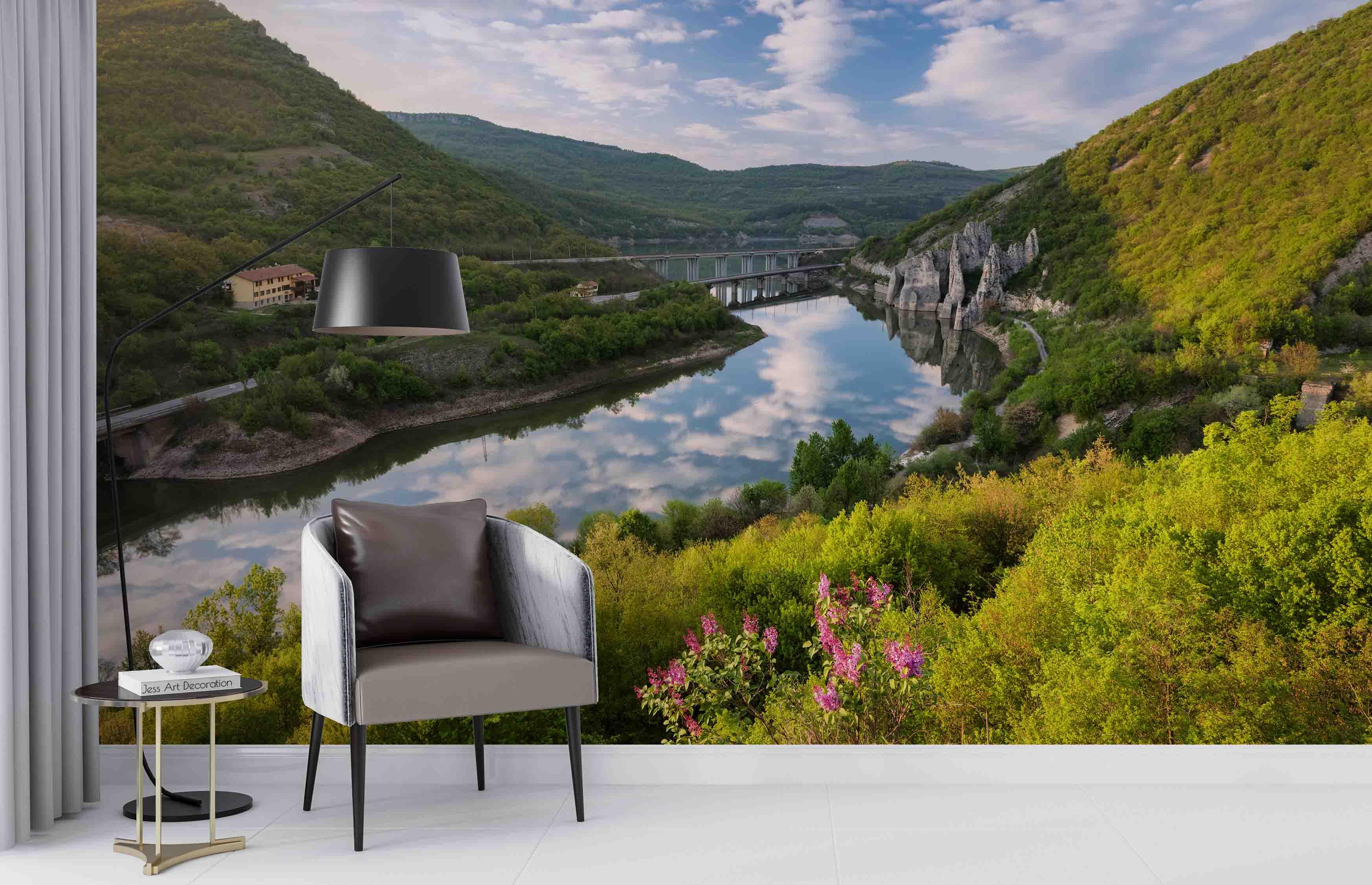 3D Mountain River Wall Mural Wallpaper sww 174- Jess Art Decoration
