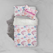 3D Hot Air Balloon Pink Quilt Cover Set Bedding Set Pillowcases 63- Jess Art Decoration