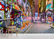 3D Abstract Colored Street Graffiti Wall Mural Wallpaper LQH 43- Jess Art Decoration
