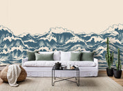 3D Hand Drawn Sea Waves hand drawn ocean wave landscape wall mural wallpaper for living room