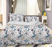 3D Blue Flowers Leaves Quilt Cover Set Bedding Set Pillowcases 60- Jess Art Decoration