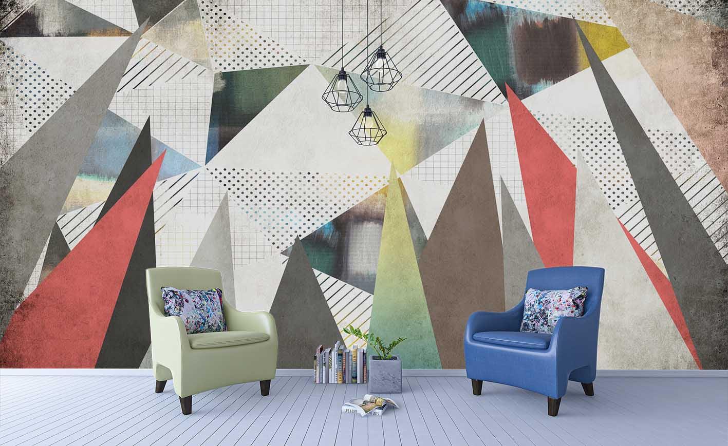 3D Colorful Triangle Wall Mural Wallpaper 50- Jess Art Decoration