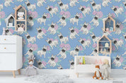 3D Cartoon Animal Blue Dog Wall Mural Wallpaper LQH 91- Jess Art Decoration