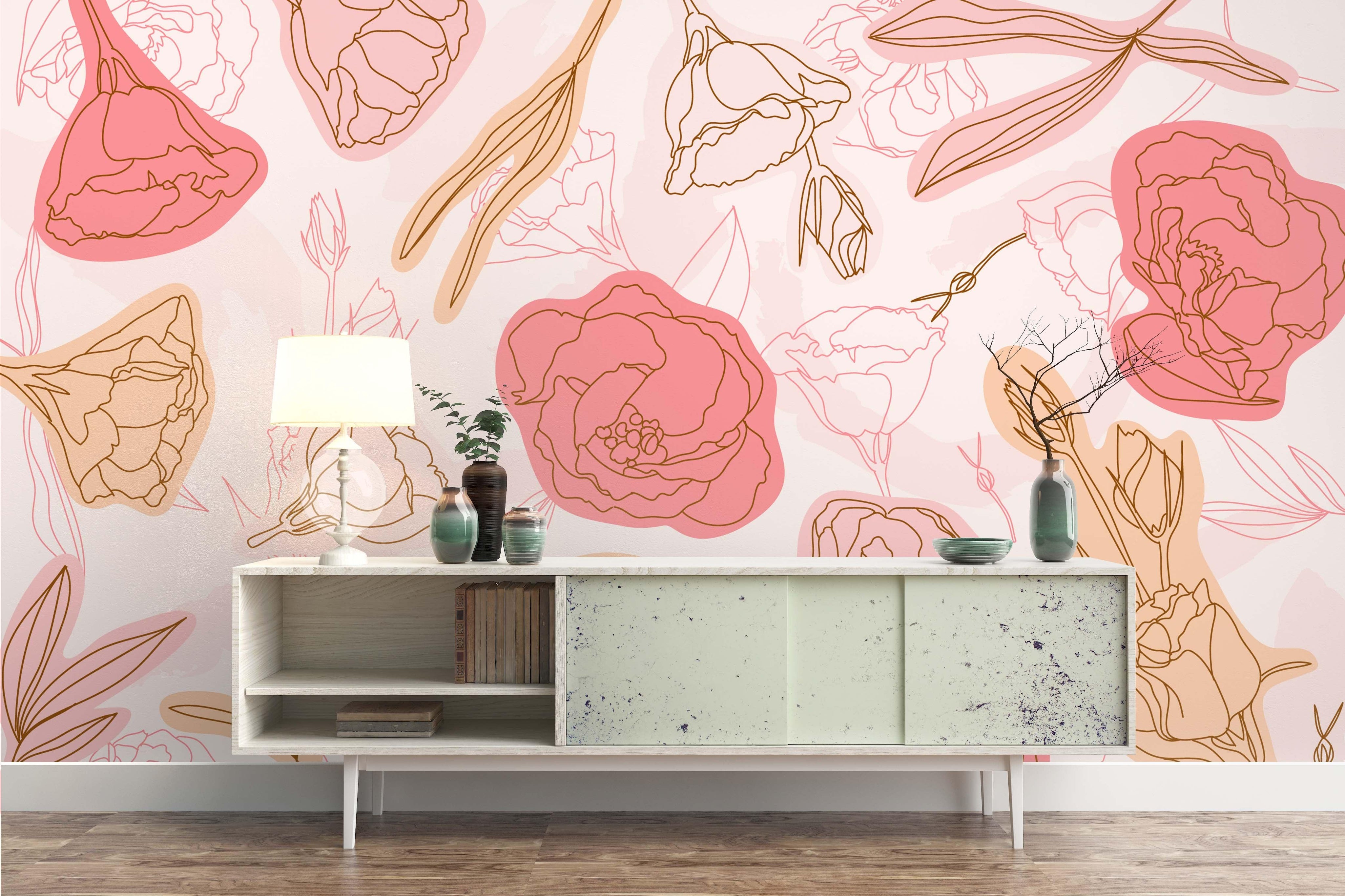 3D Watercolor Pink Floral Wall Mural Wallpaper 42- Jess Art Decoration