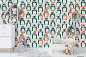 Cartoon Scarf Penguin Animal Wall Mural Wallpaper LXL- Jess Art Decoration