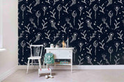 3D Black Moon Star Plants Wall Mural Wallpaper SF60- Jess Art Decoration