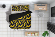 3D Banana Fruity Black Quilt Cover Set Bedding Set Duvet Cover Pillowcases LXL- Jess Art Decoration