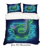 3D Green Dinosaur Pattern Quilt Cover Set Bedding Set Pillowcases 16- Jess Art Decoration