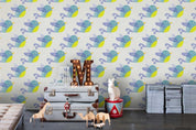 3D Hand Drawn Leaves Flower Animal Pattern Wall Mural Wallpaper WJ 9422- Jess Art Decoration