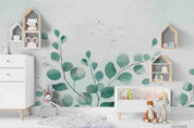 3D Watercolor Green Leaf Wall Mural Wallpaper LQH 126- Jess Art Decoration