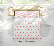 3D White Red Multiplication Sign Quilt Cover Set Bedding Set Duvet Cover Pillowcases SF36- Jess Art Decoration