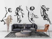3D Vintage Cute Cherub Wall Mural Wallpaper SWW3591- Jess Art Decoration