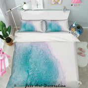 3D Blue Sea White Beach Quilt Cover Set Bedding Set Pillowcases 95- Jess Art Decoration