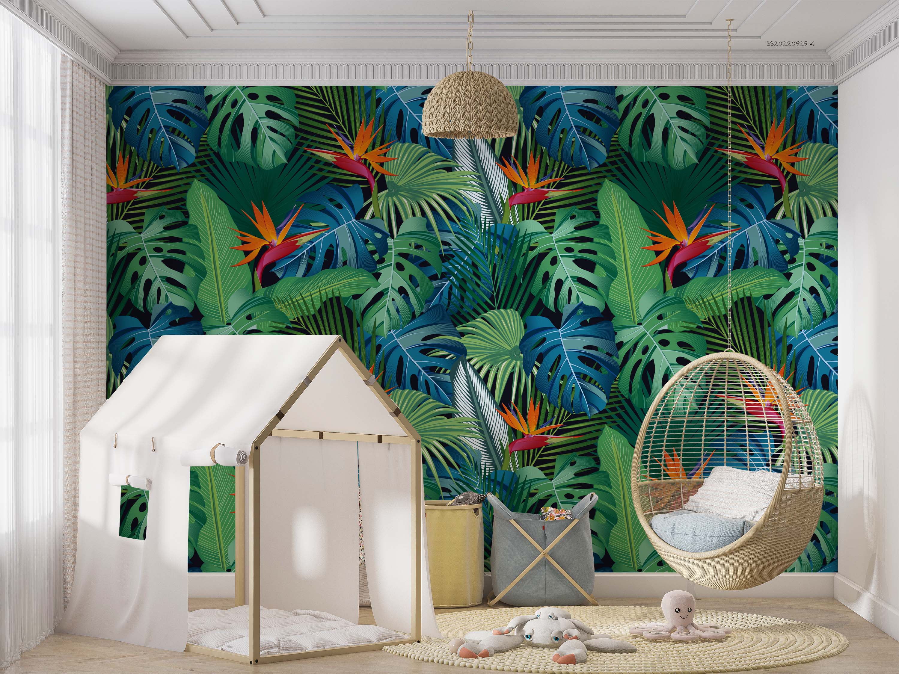 3D Tropical Green Leaf Floral Wall Mural Wallpaper GD 672- Jess Art Decoration