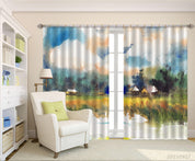 3D Nature Landscape Oil Painting Curtains and Drapes LQH 214- Jess Art Decoration