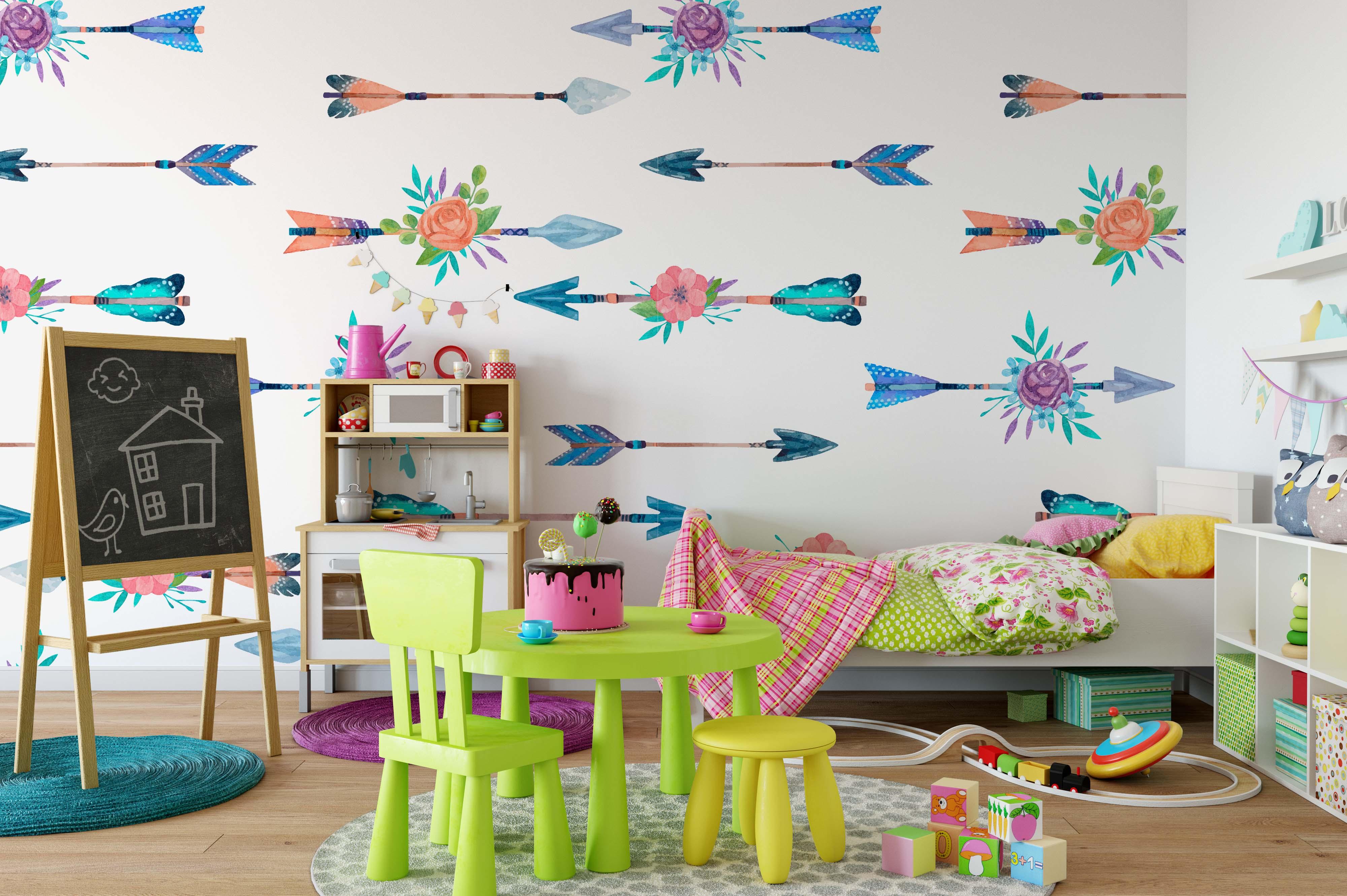 3D Flower Arrow Wall Mural Wallpaper 27- Jess Art Decoration