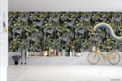 Vintage Zebra Animal Leaves Plant Pattern Wall Mural Wallpaper LXL- Jess Art Decoration
