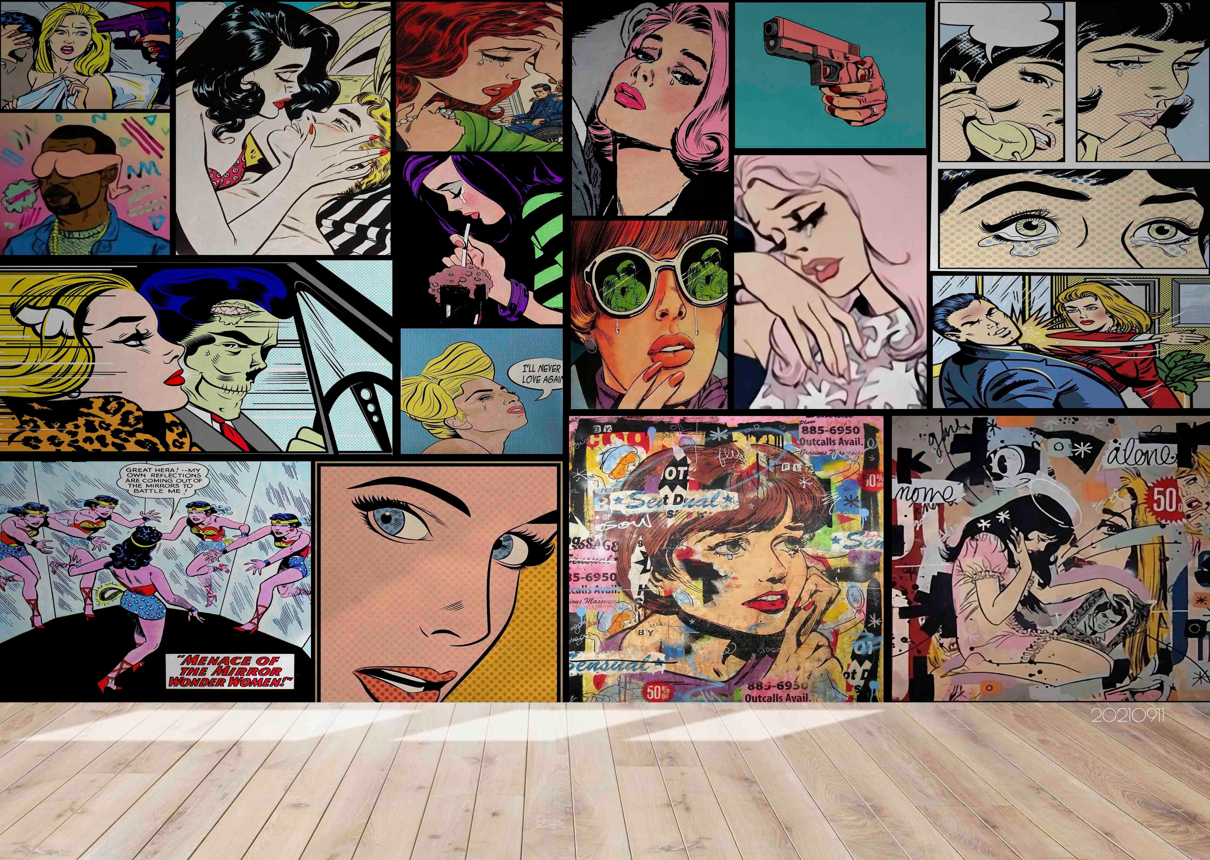 3D Anime Poster Collage anime poster collage wall wall mural wallpaper for teen room - view 4