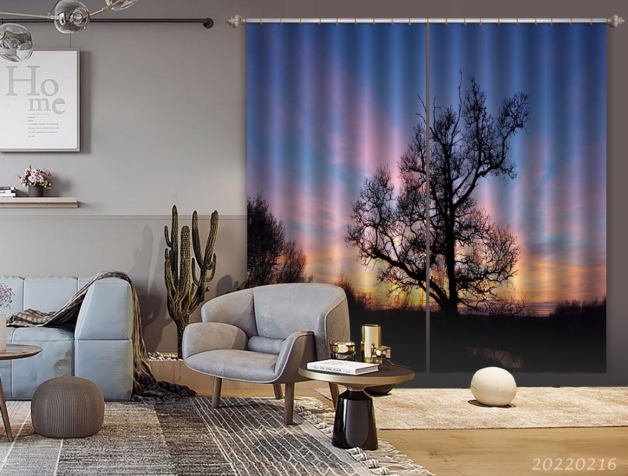 3D Woods Golden Sky Cloud Curtains and Drapes GD 2221- Jess Art Decoration