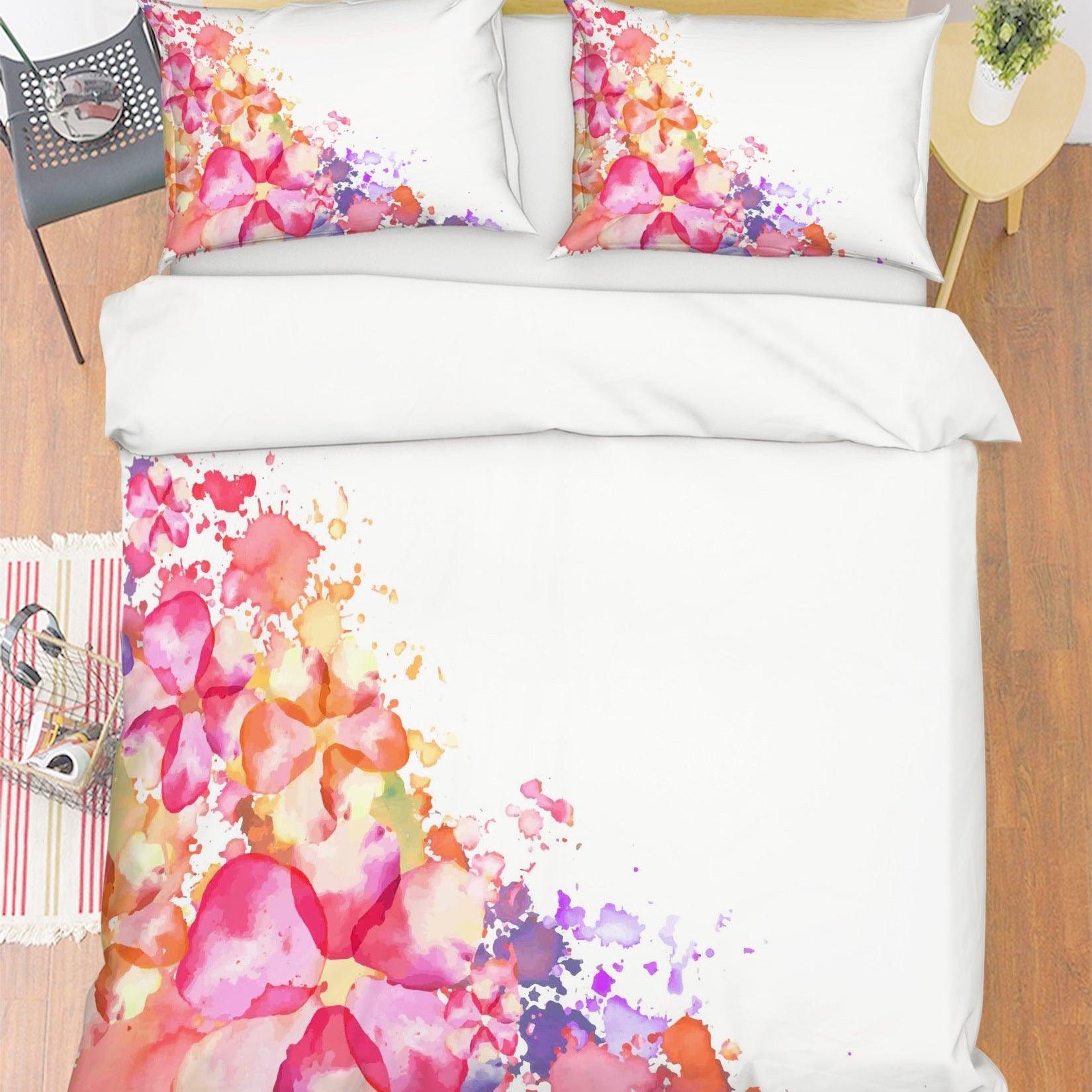 3D Pink Splash Ink Quilt Cover Set Bedding Set Pillowcases 31- Jess Art Decoration