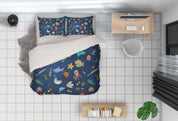 3D Cartoon Octopus Starfish Blue Quilt Cover Set Bedding Set Pillowcases 82- Jess Art Decoration