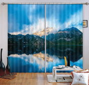 3D Mountain Lake Fog Curtains and Drapes GD 1538- Jess Art Decoration