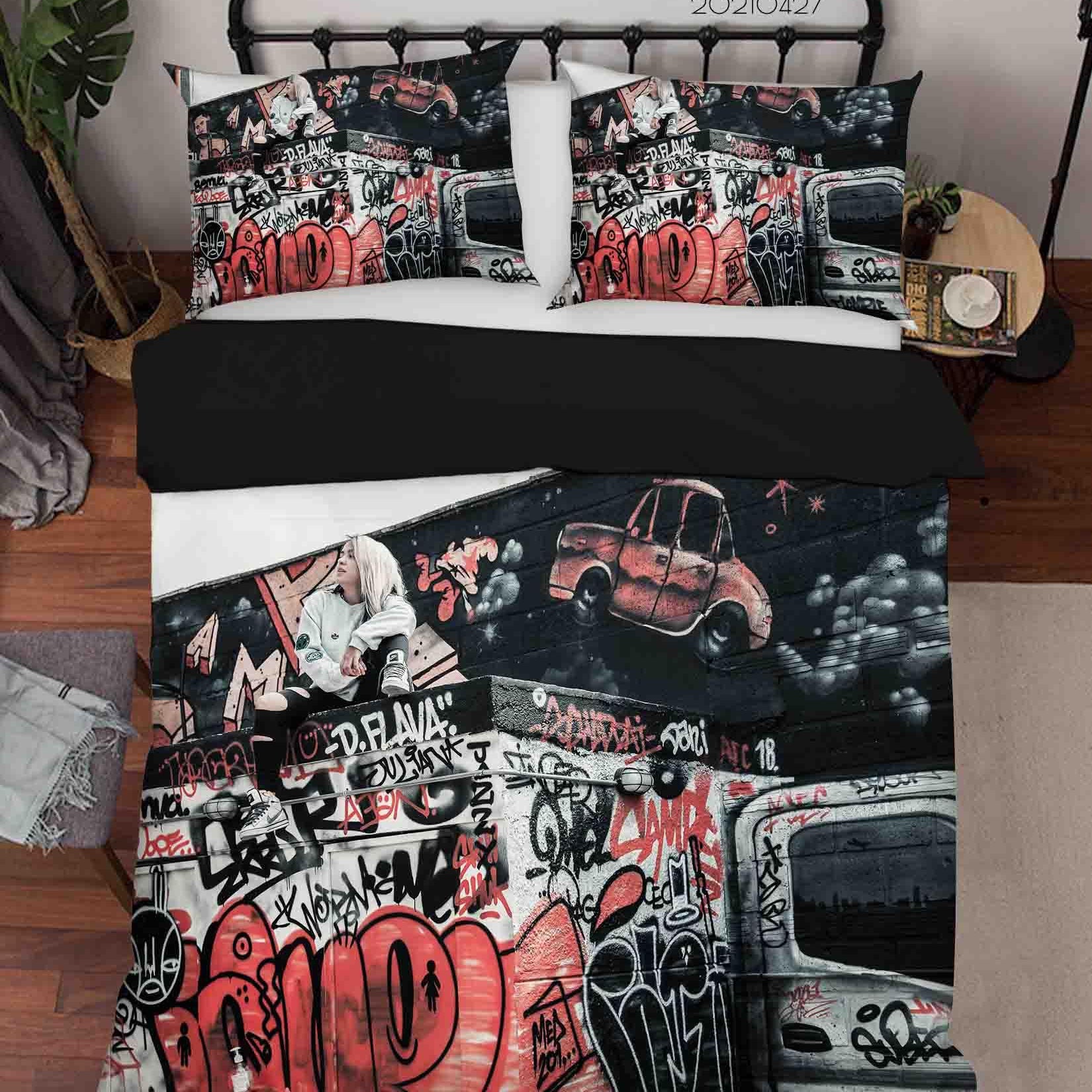 3D Abstract Artist Works Graffiti Quilt Cover Set Bedding Set Duvet Cover Pillowcases 93- Jess Art Decoration