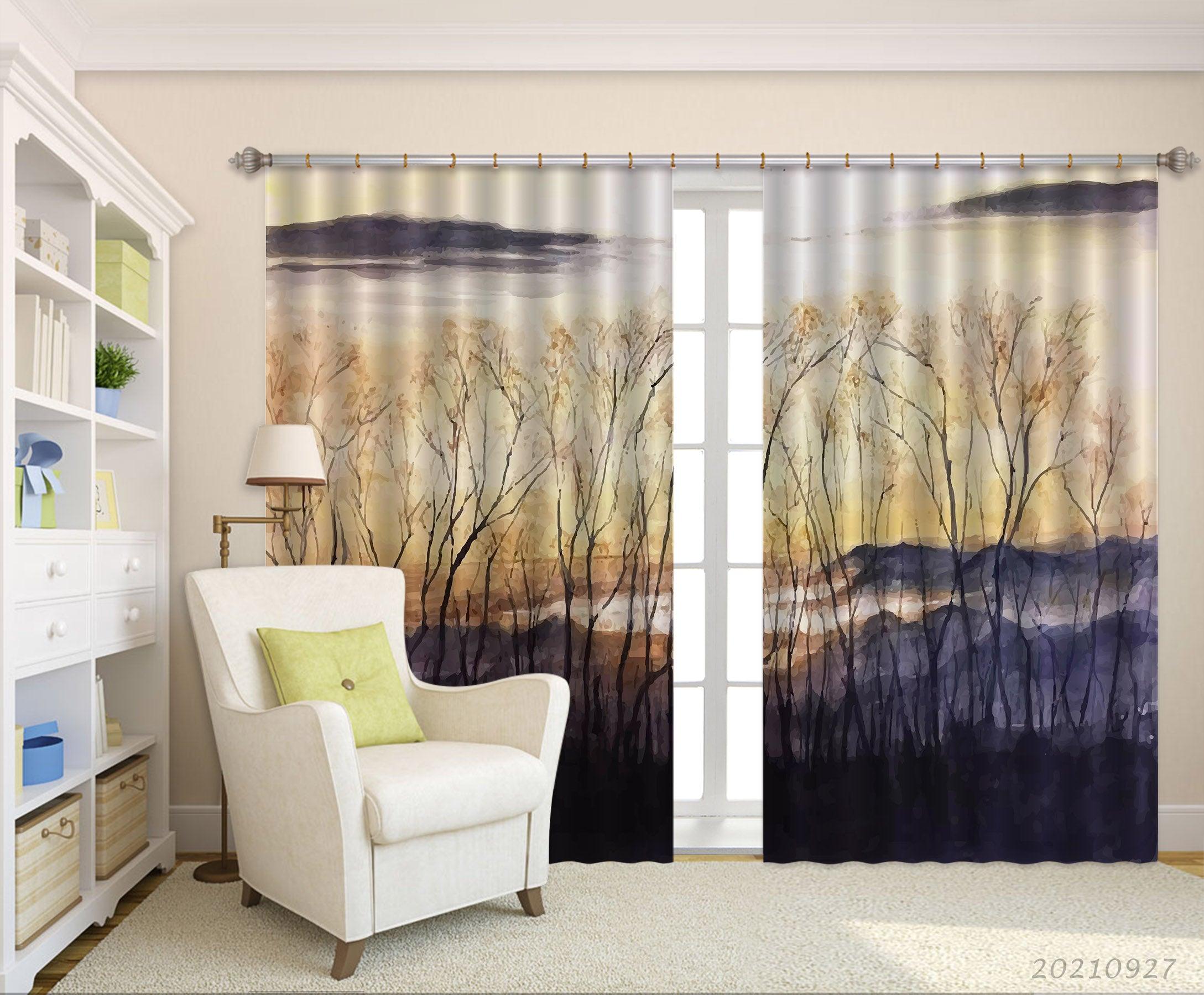 3D Landscape Oil Painting Curtains and Drapes LQH 139- Jess Art Decoration