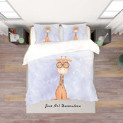 3D Purple Giraffe Quilt Cover Set Bedding Set Duvet Cover Pillowcases SF44- Jess Art Decoration