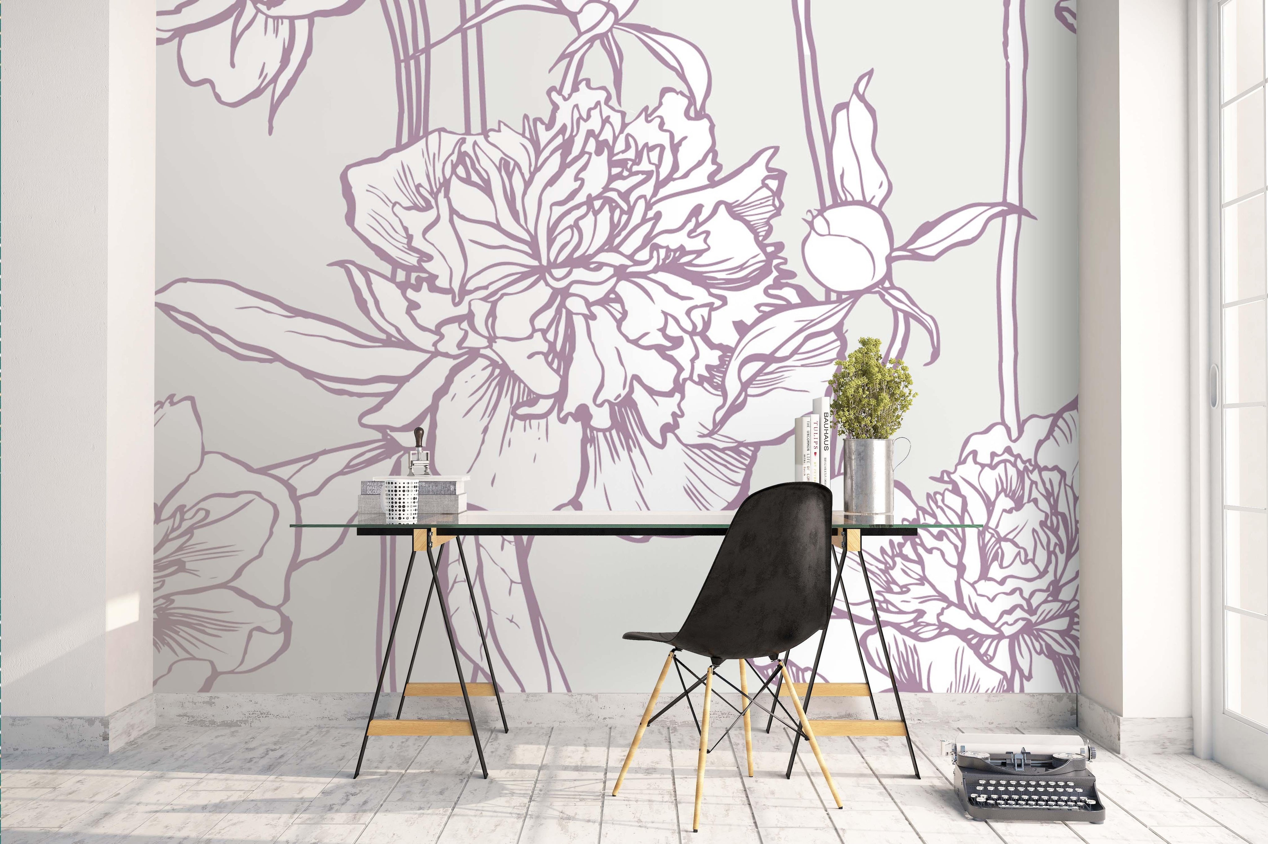 3D Purple Flowers Wall Mural Wallpaper 142- Jess Art Decoration
